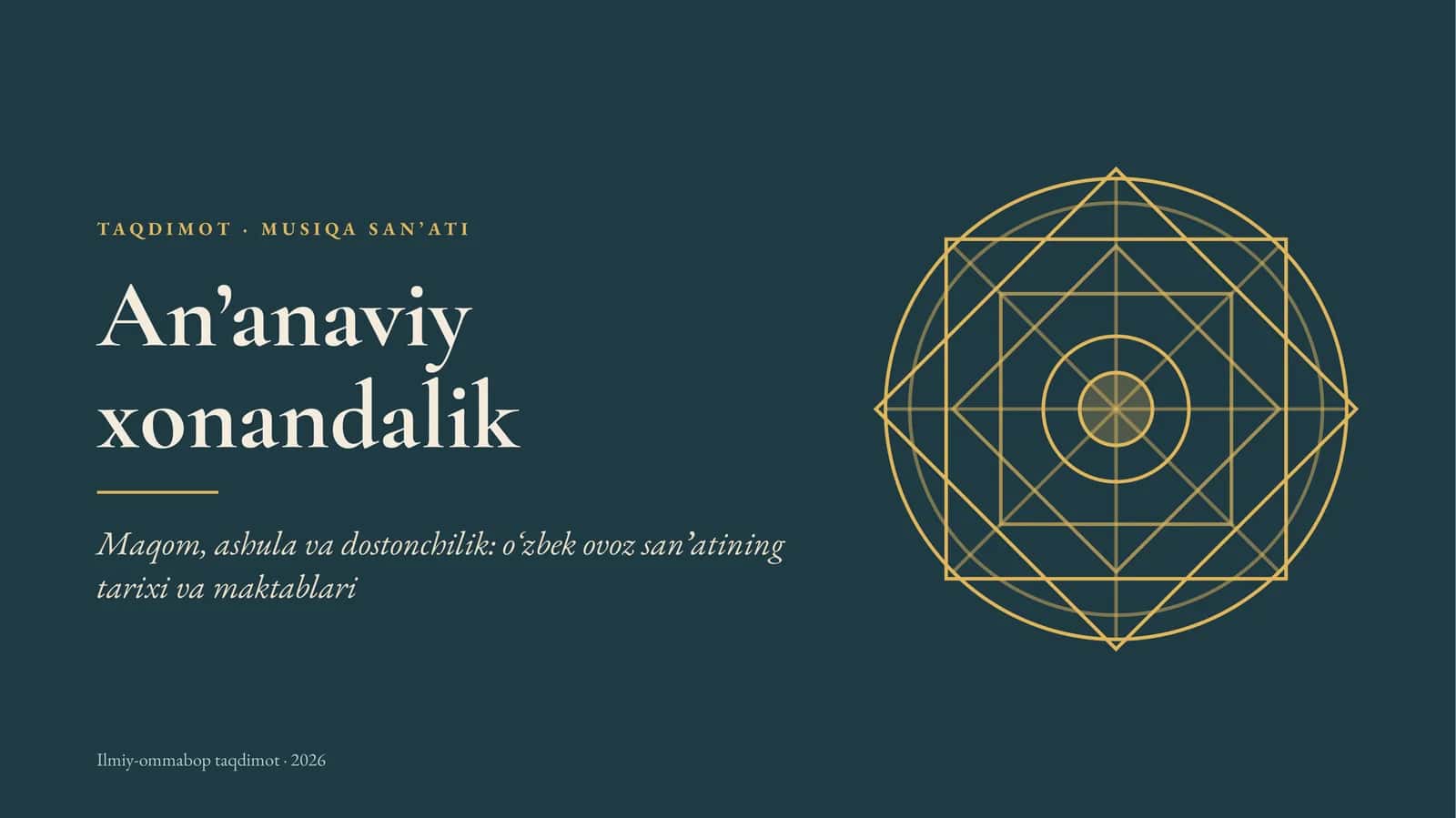 MUSIQA SANʼATI Anʼanaviy xonandalik