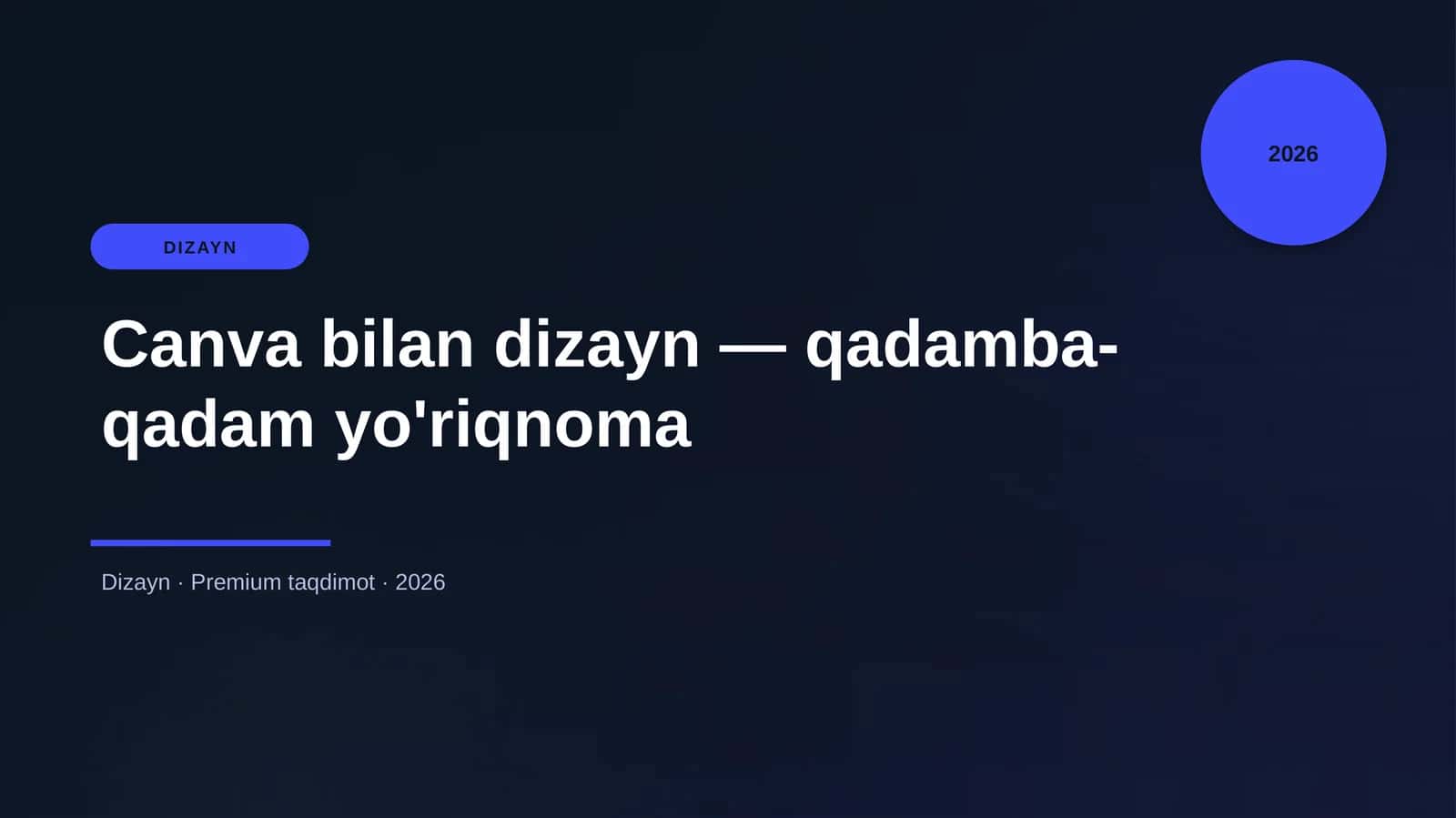 Canva bilan dizayn — qadamba-qadam yo'riqnoma