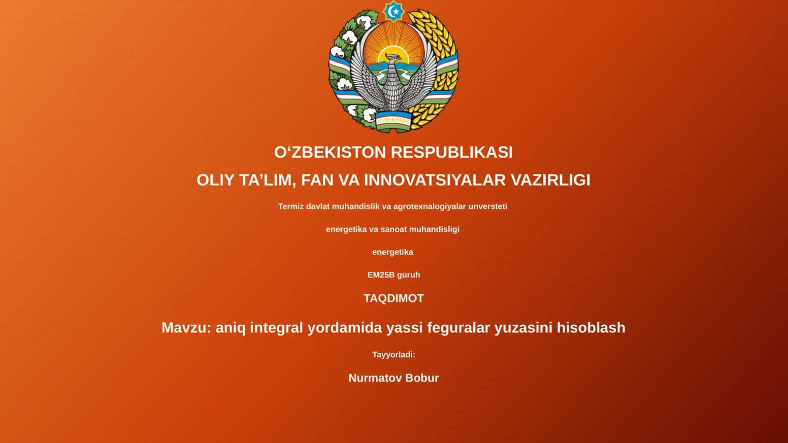 Aniqlangan Integral yordamida Yuzani Hisoblash Asoslari