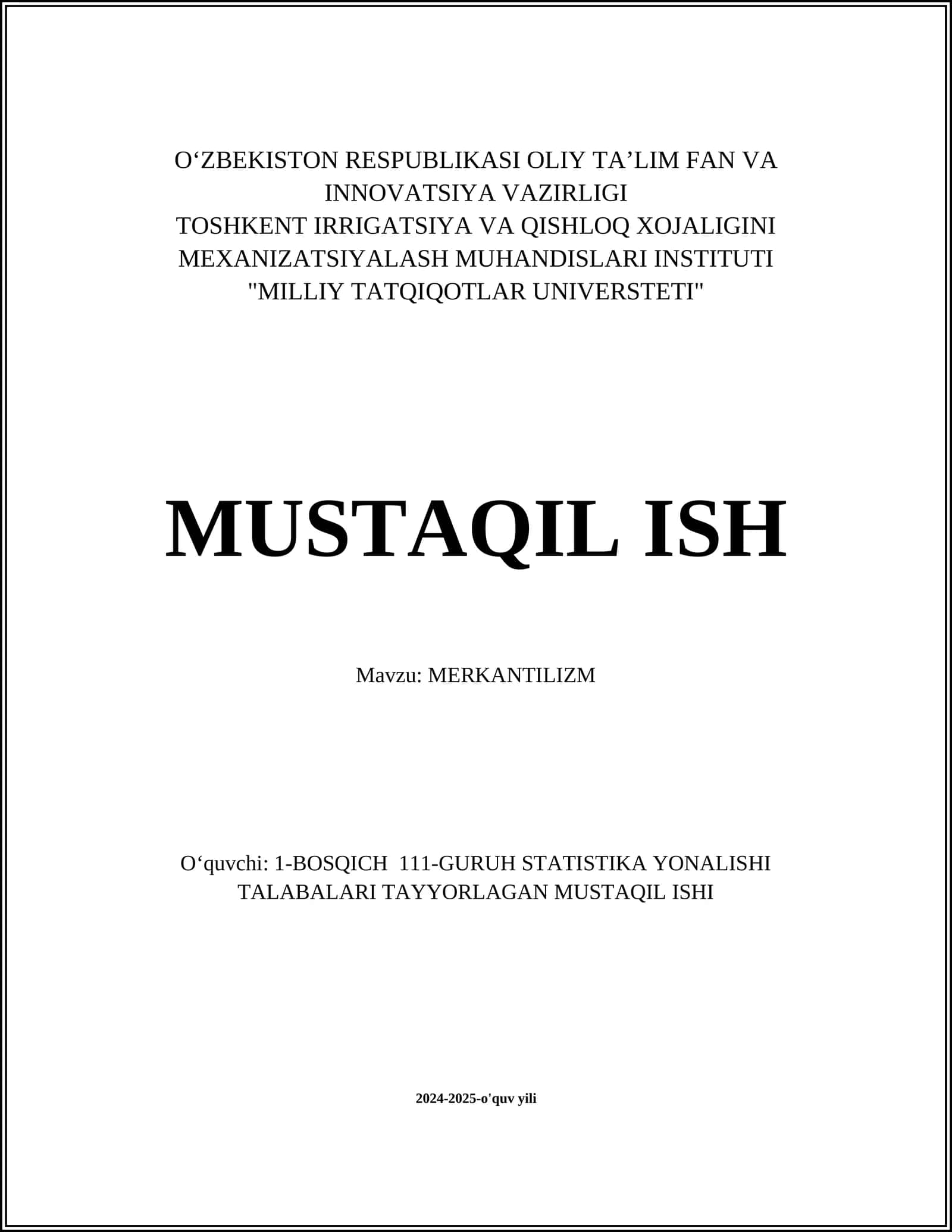 MERKANTILIZM