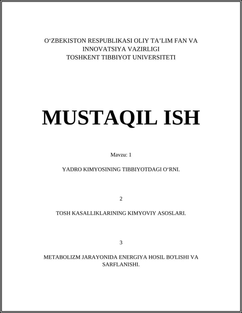 Yadro kimyosining tibbiyotdagi o‘rni