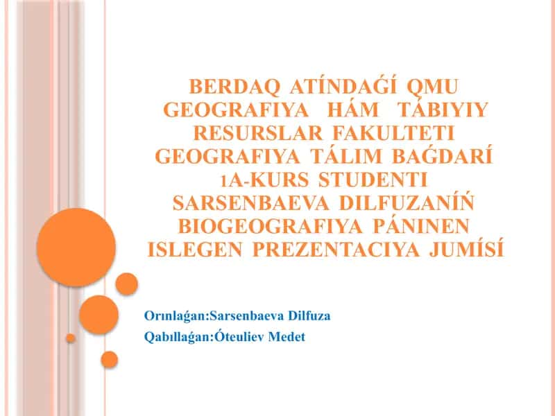 Biogeografiya páninen islegan prezentaciya