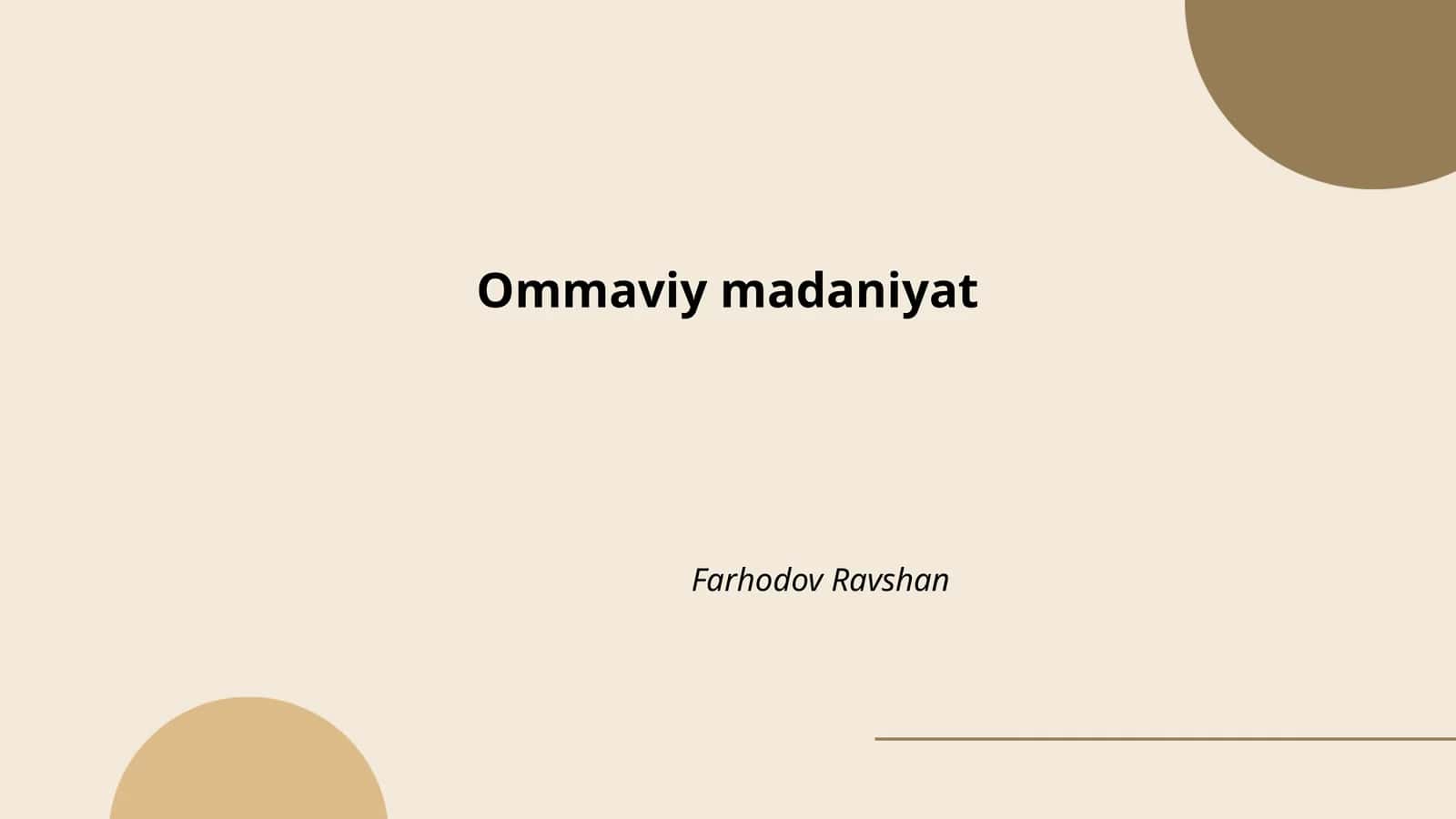 Ommaviy madaniyat