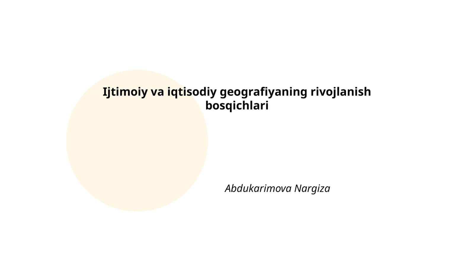 Ijtimoiy va iqtisodiy geografiyaning rivojlanish bosqichlari
