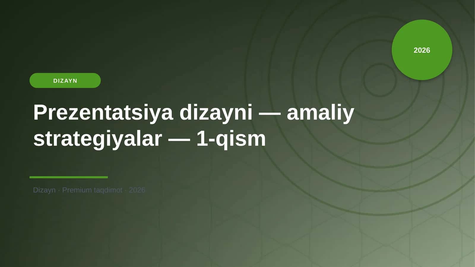 Prezentatsiya dizayni — amaliy strategiyalar — 1-qis
