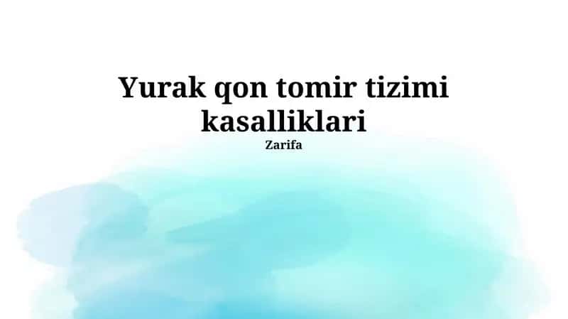 Yurak qon tomir tizimi kasalliklari