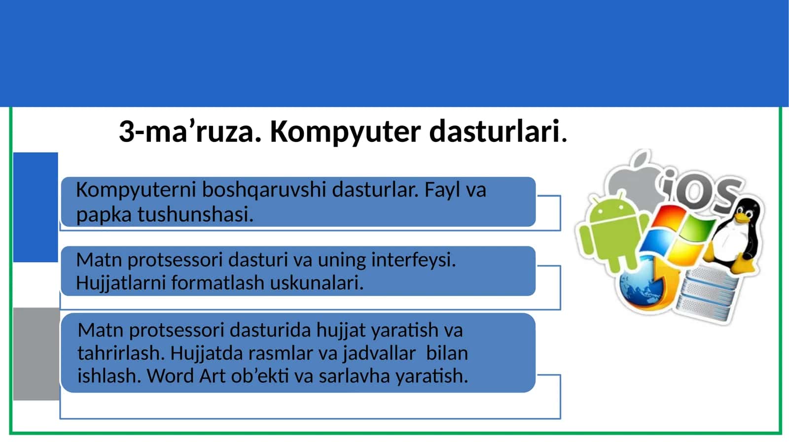 3-ma’ruza.Kompyuterdasturlari