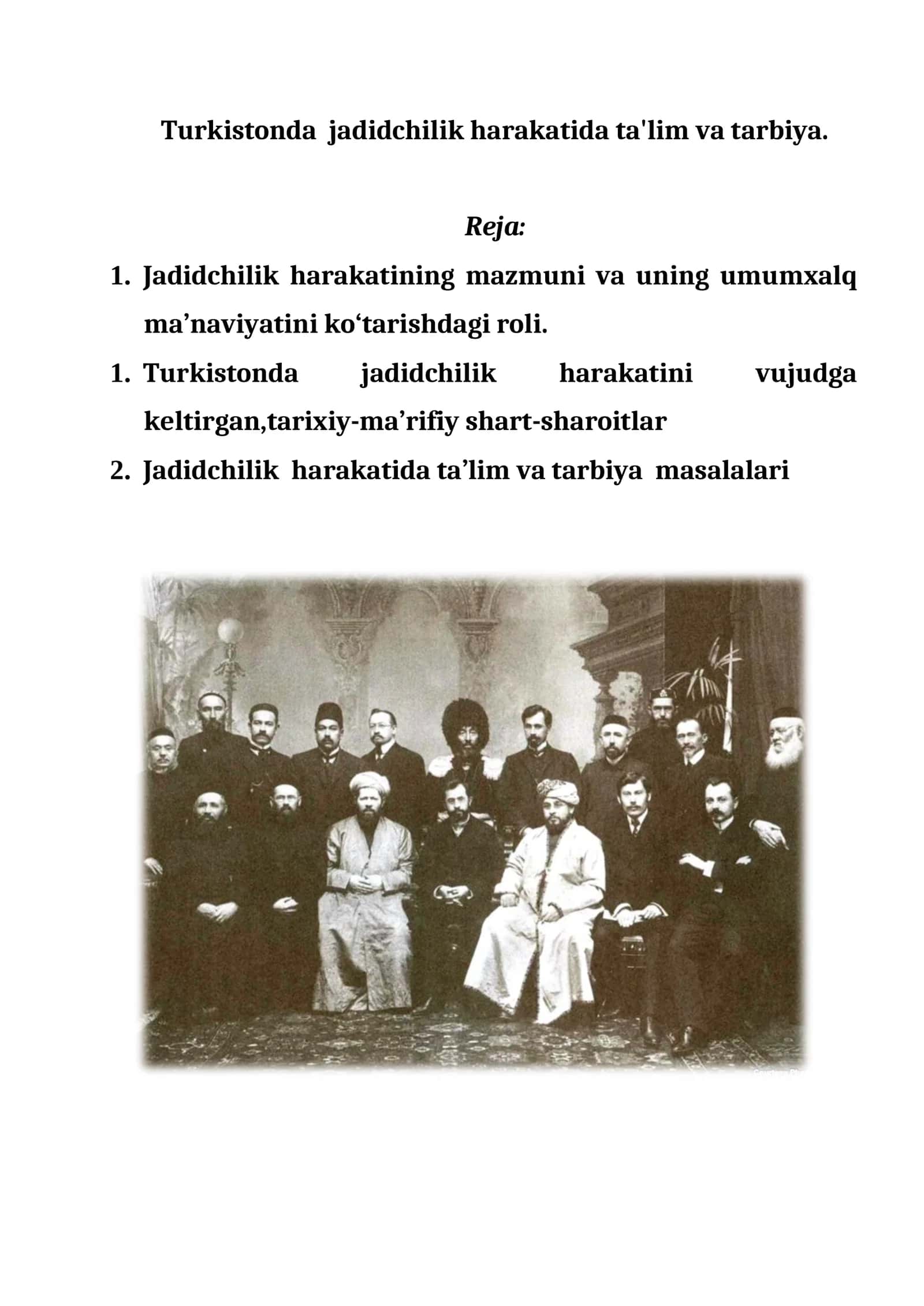 Turkistonda jadidchilik harakatida ta'lim va tarbiya