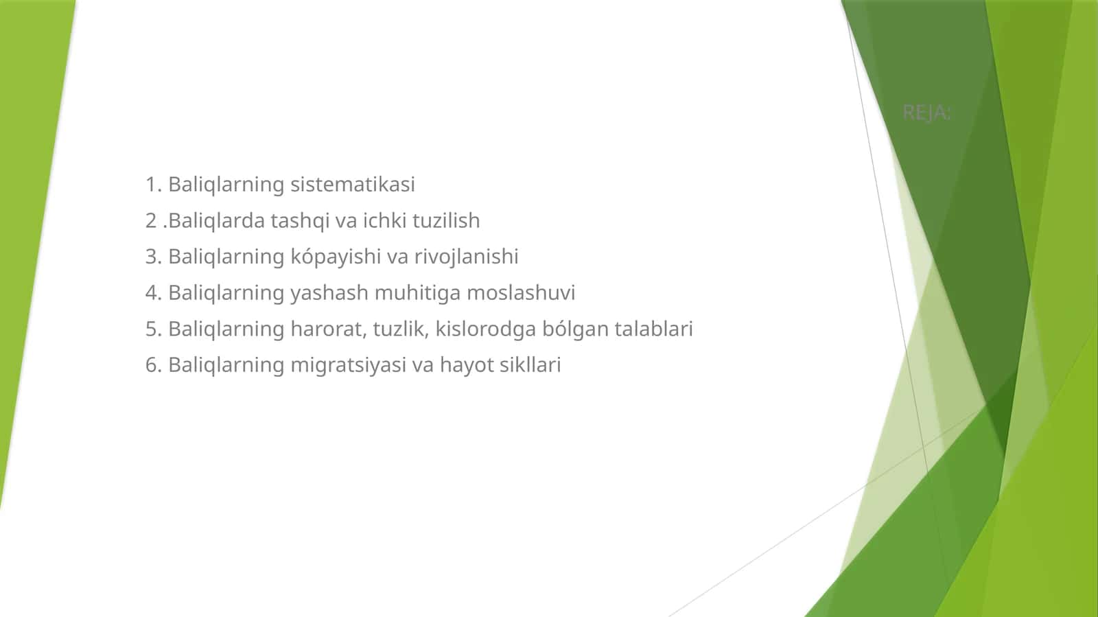 Baliqlar haqida tadqiqotlar