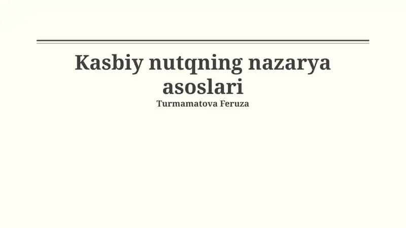 Retorika va Nutq Madaniyati