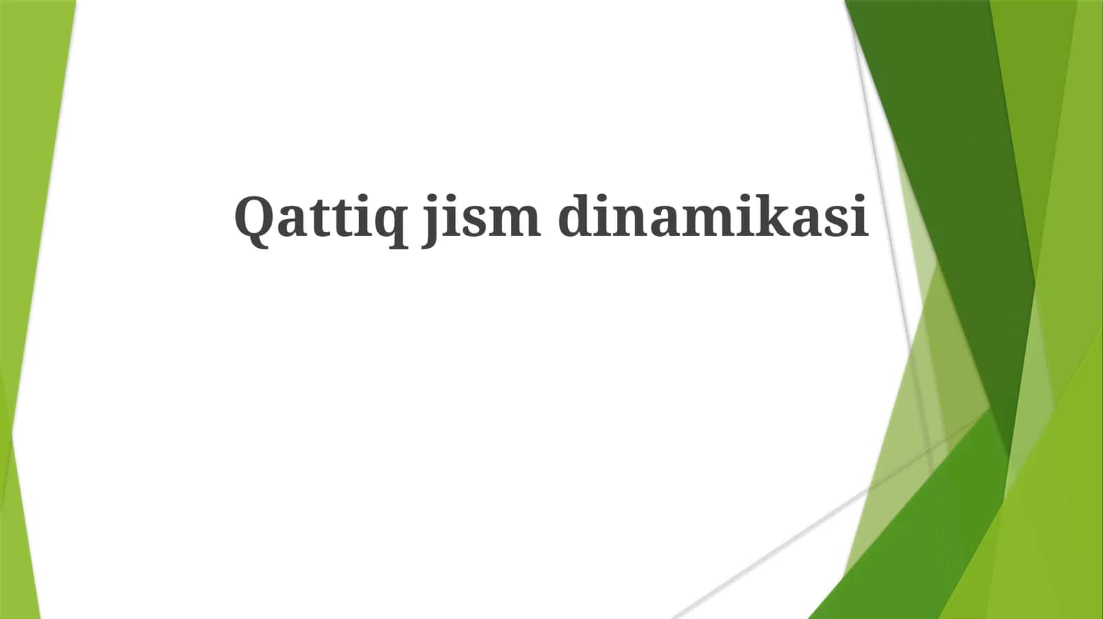 Qattiq jism dinamikasi