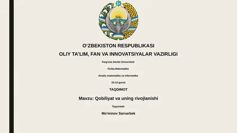 Qobiliyat va uning rivojlanishi