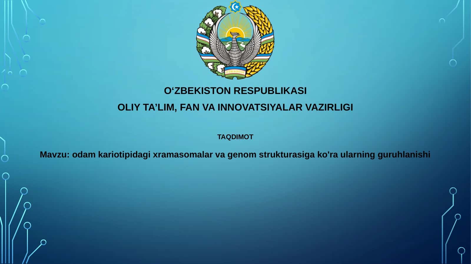 odam kariotipidagi xromosomalar va genom strukturasiga ko'ra ularning guruhlanishi