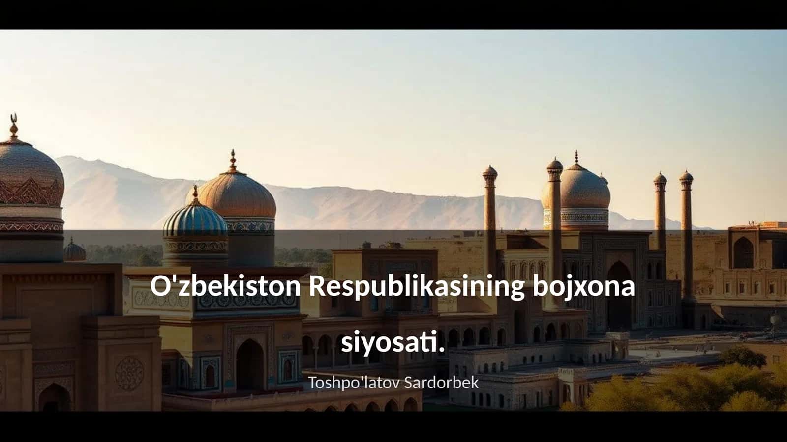 O'zbekiston Respublikasining bojxona siyosati