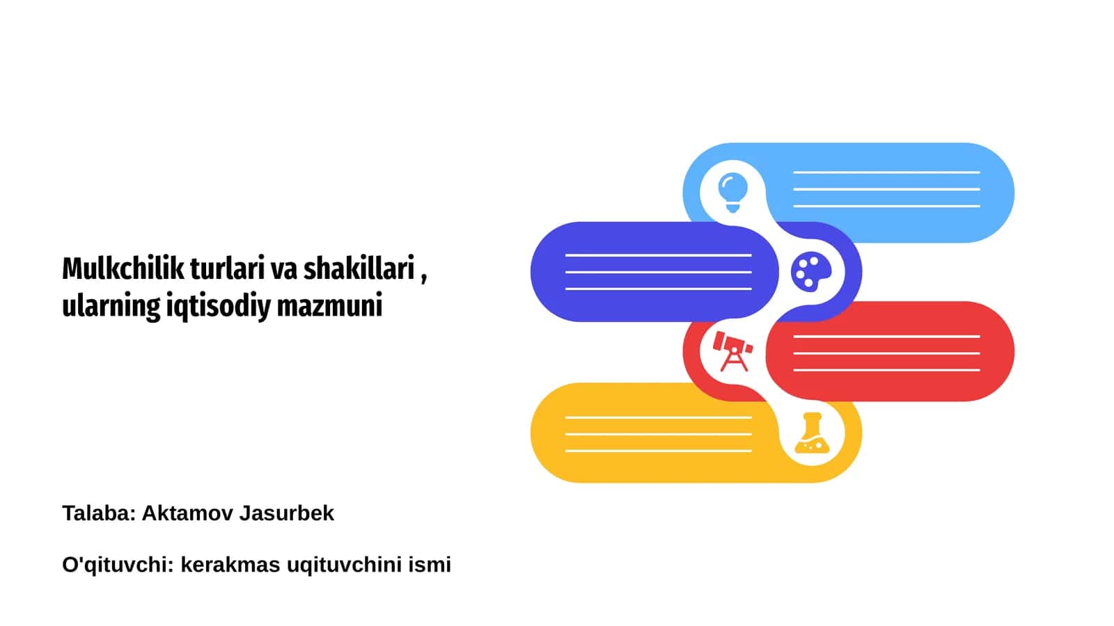 Mulkchilik turlari va shakillari, ularning iqtisodiy mazmuni