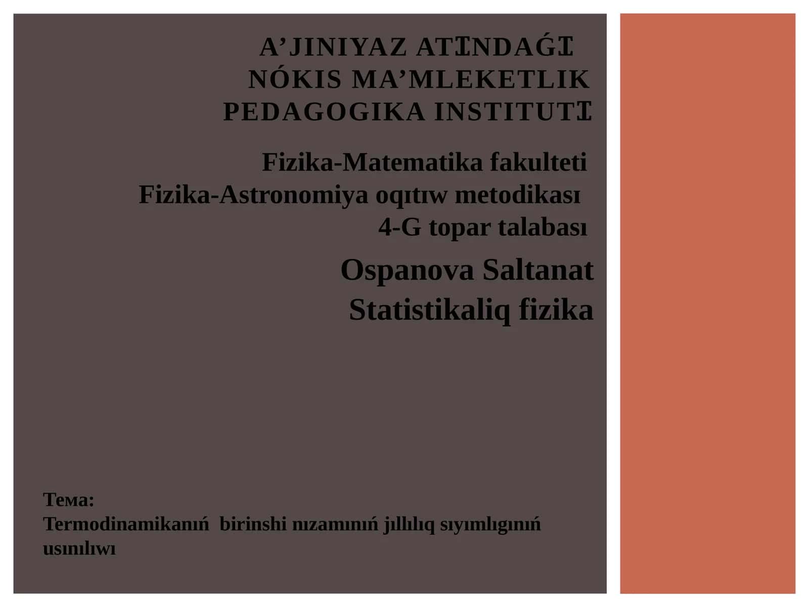 Termodinamika Tahlili