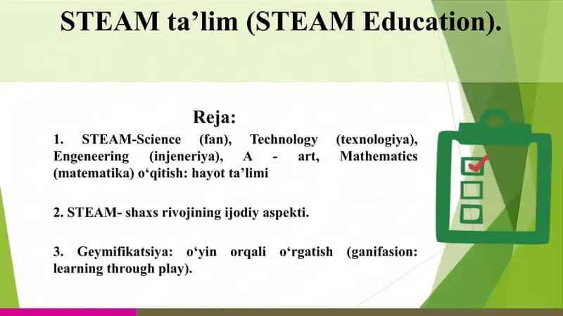 Ta'lim sifatini baholash bo'yicha xalqaro tadqiqodlar.(STEAM ta'lim)