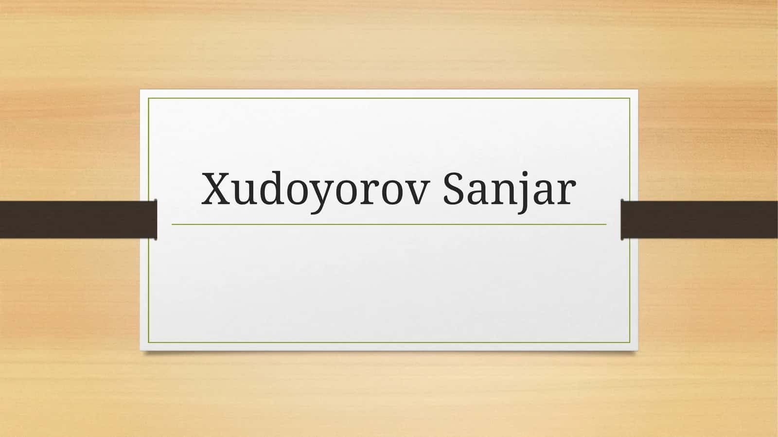 XudoyorovSanjar
