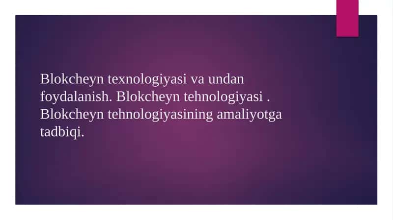 Blokcheyn Nima?