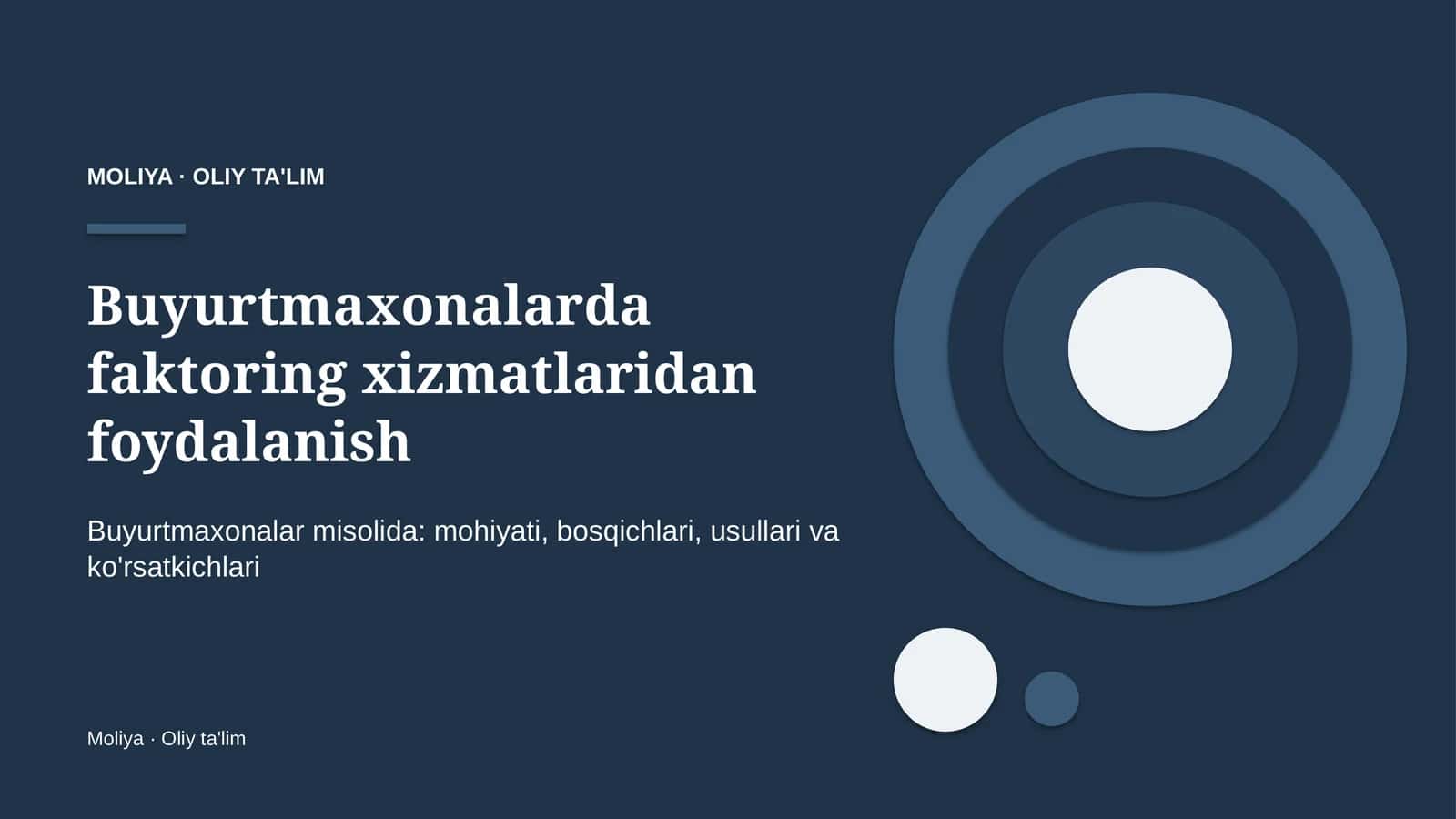 Faktoring xizmatlaridan foydalanish