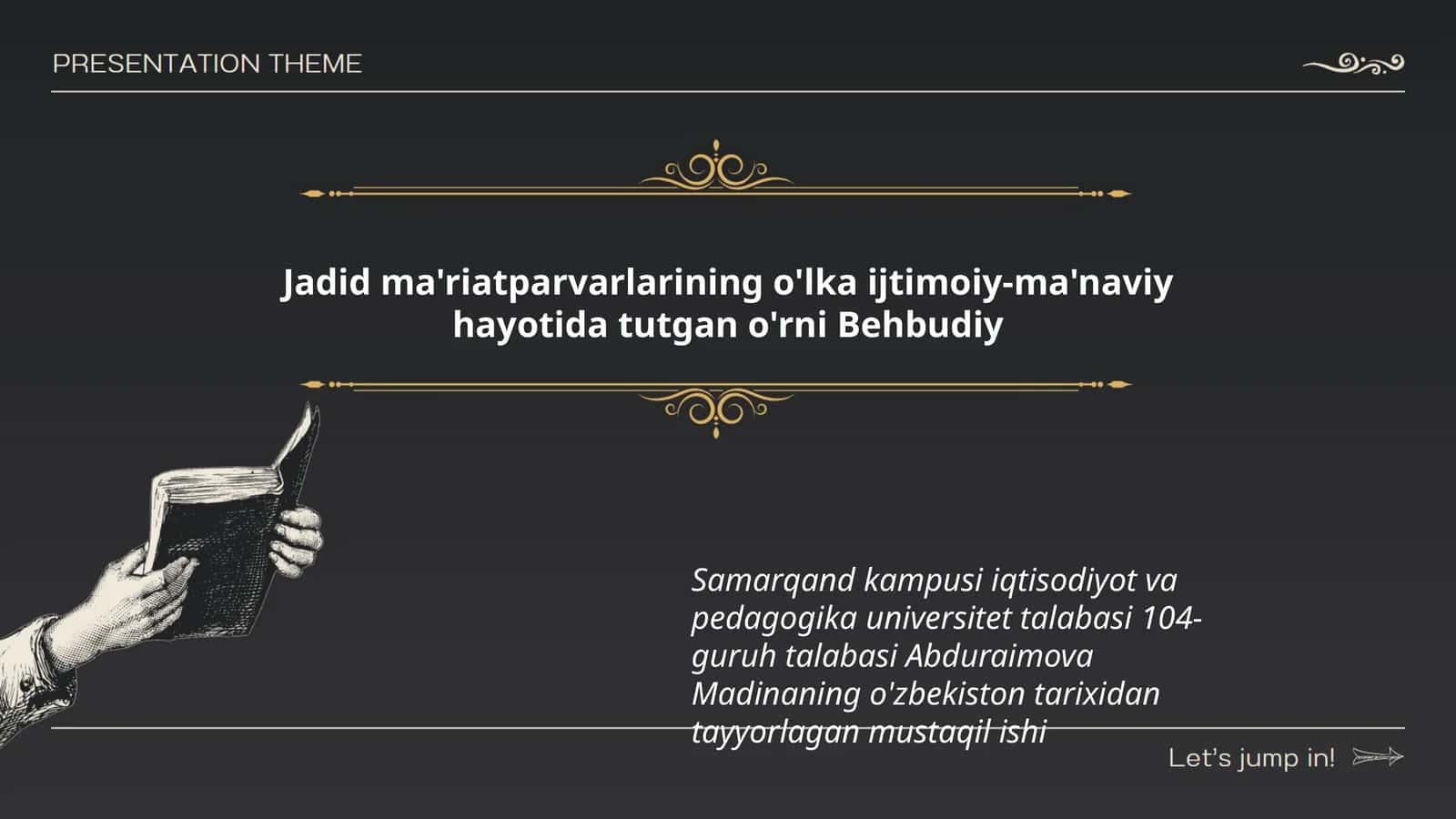 Samarqand kampusi iqtisodiyot va pedagogika universitet talabasi 104-guruh talabasi Abduraimova Madinaning o'zbekiston tarixidan tayyorlagan mustaqil ishi