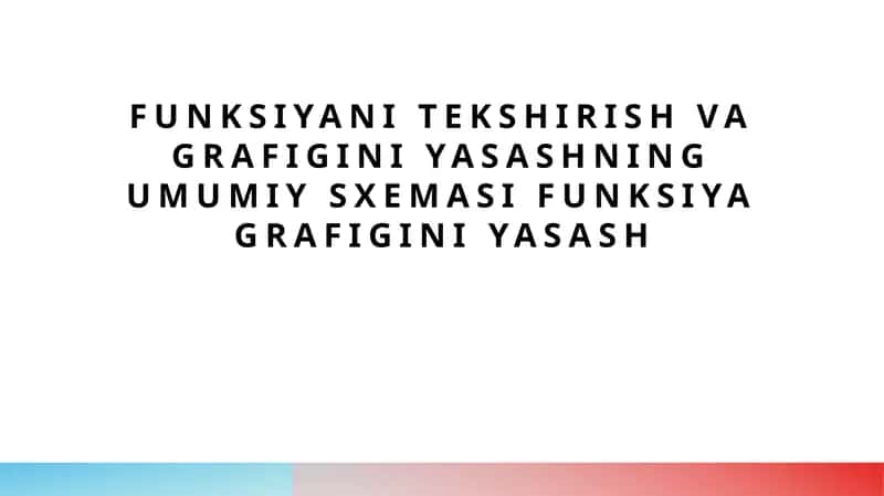 Matematik usullar va funksiyalar