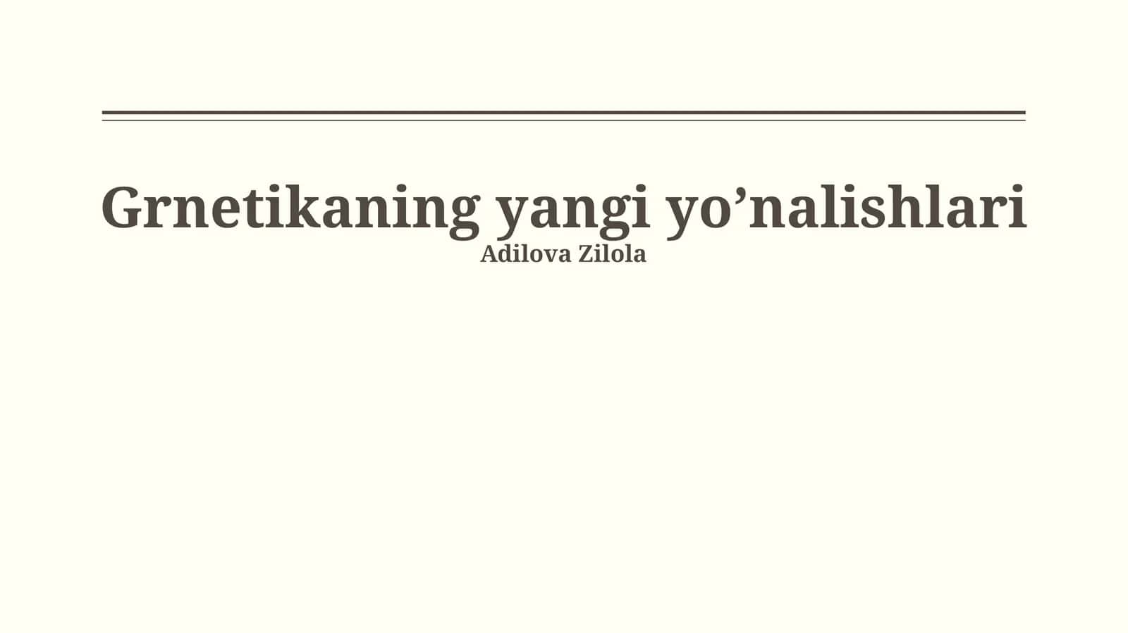 YASHIL TEXNOLOGIYALARDAGI YANGI YO'NALISHLAR