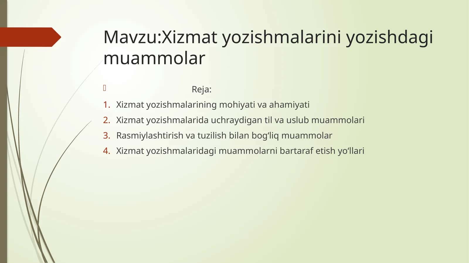 Xizmatyozishmalariniyozishdagimuammolar