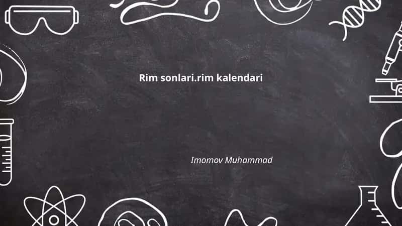 Rim sonlari.rim kalendari
