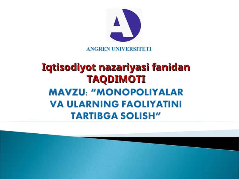 Iqtisodiyot nazariyasi fanidan TAQDIMOTI