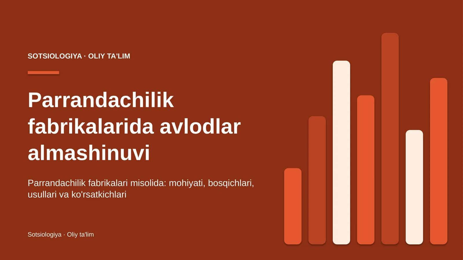 Parrandachilik fabrikalarida avlodlar almashinuvi