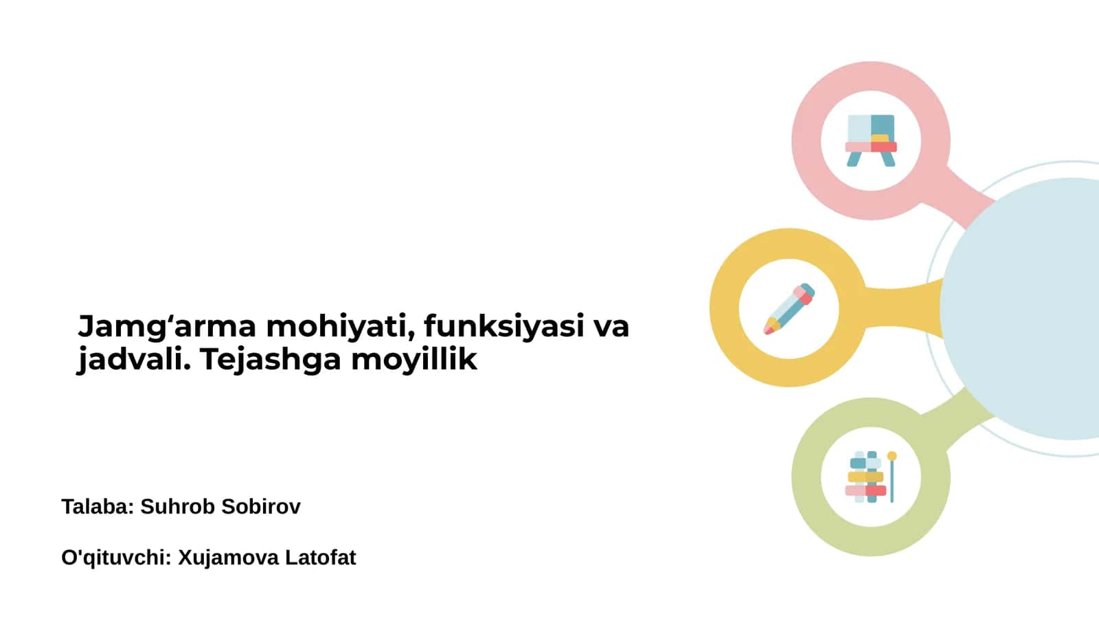 Jamgʻarma mohiyati, funksiyasi va jadvali