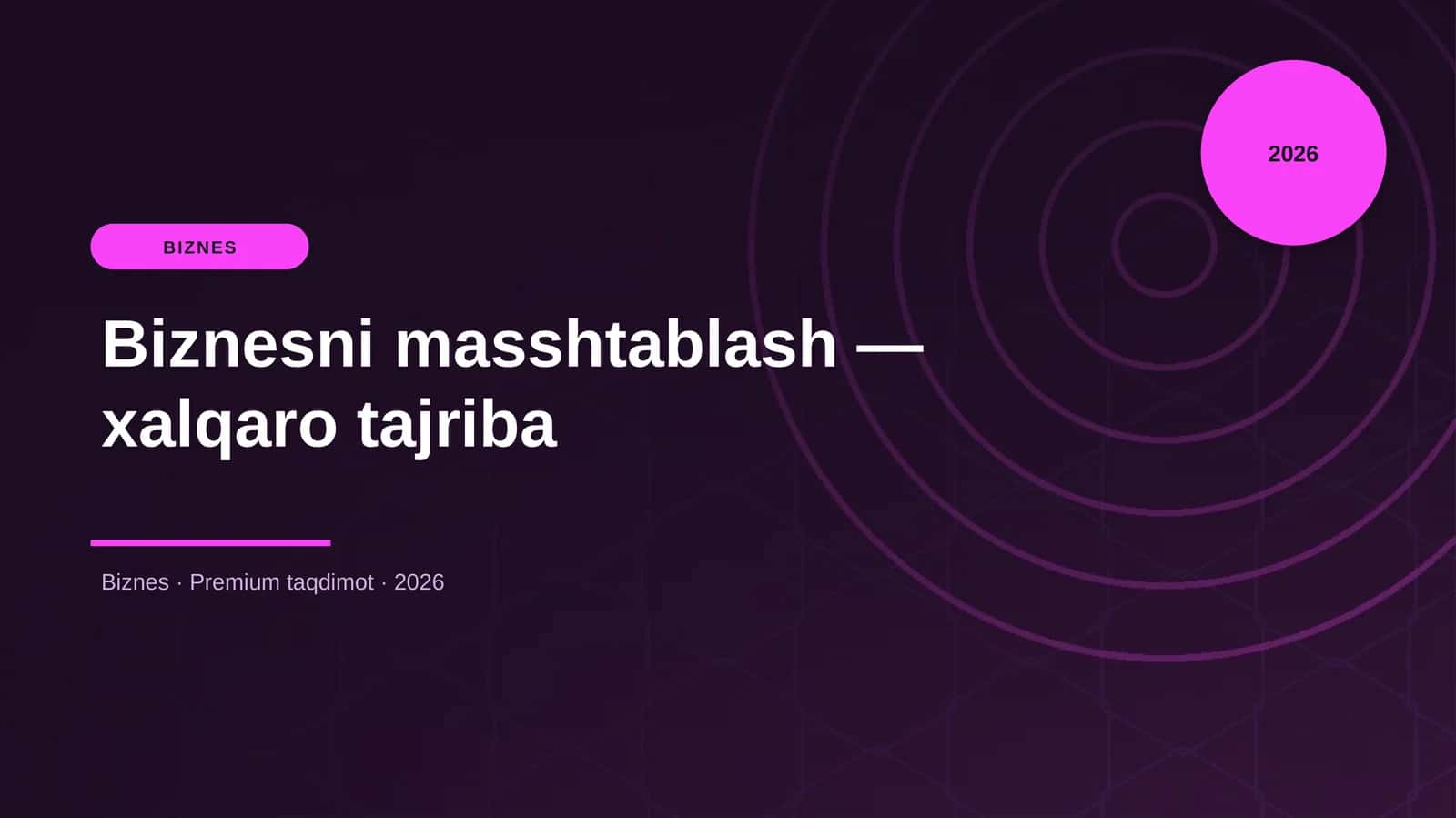 Biznesni masshtablash — xalqaro tajriba