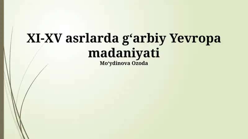 XIX-XX asrlarda gʻarbiy Yevropa madaniyati
