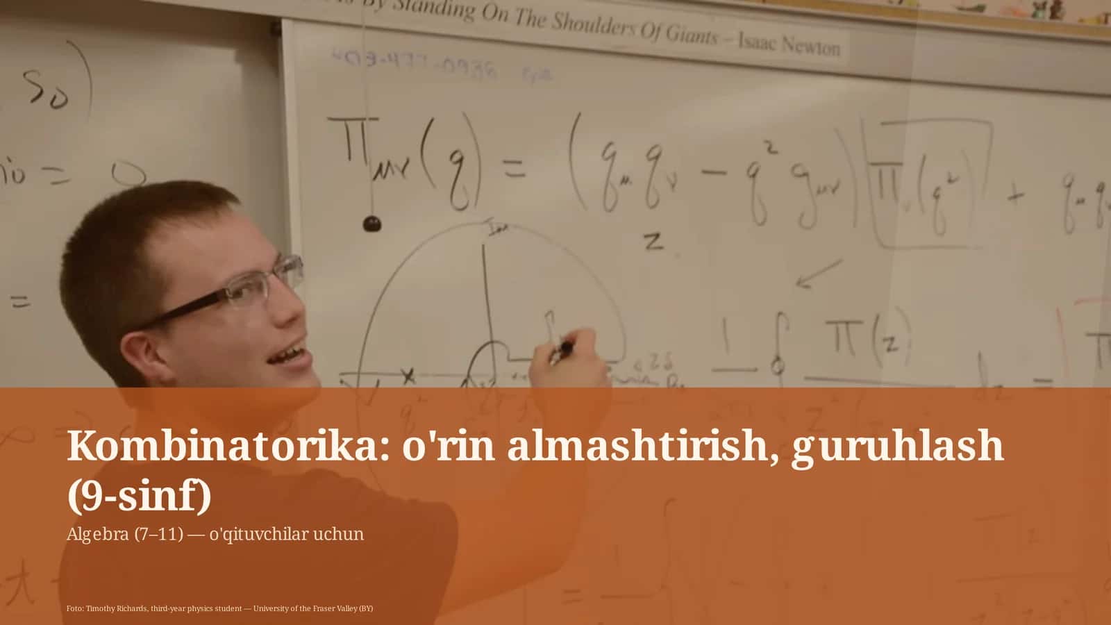 Kombinatorika: o'rin almashtirish, guruhlash (9-sinf)