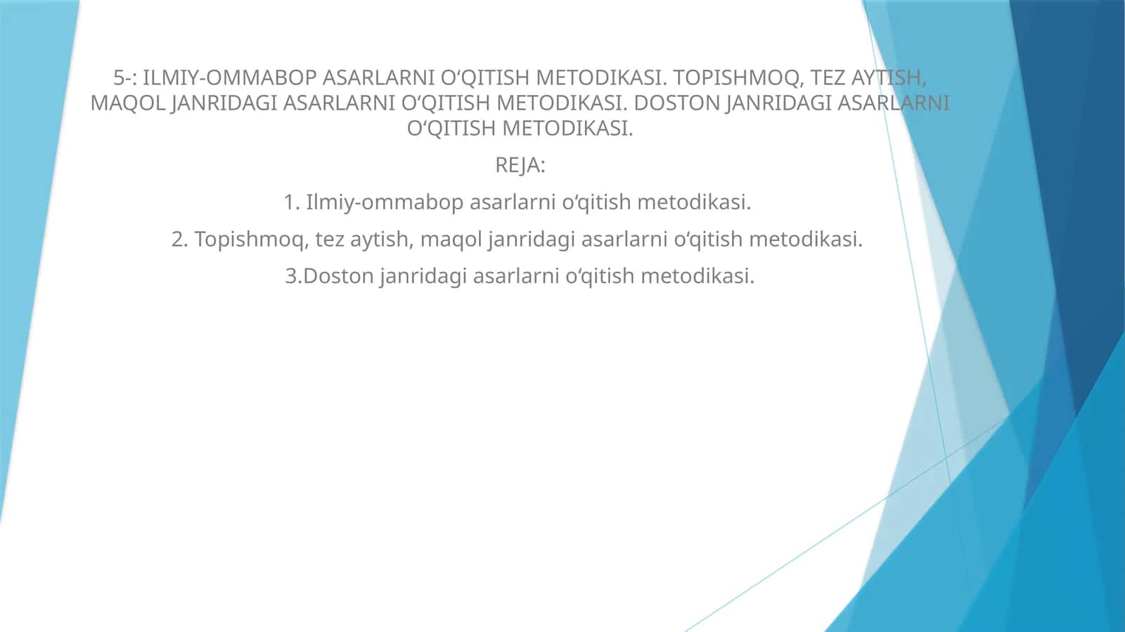 Ilmiy-ommabop asarlarni o‘qitish mеtodikasi