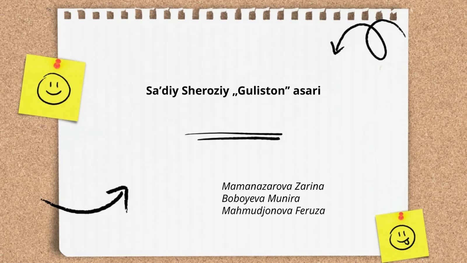 Saʼdiy Sheroziy „Gulistonʼʼ asari
