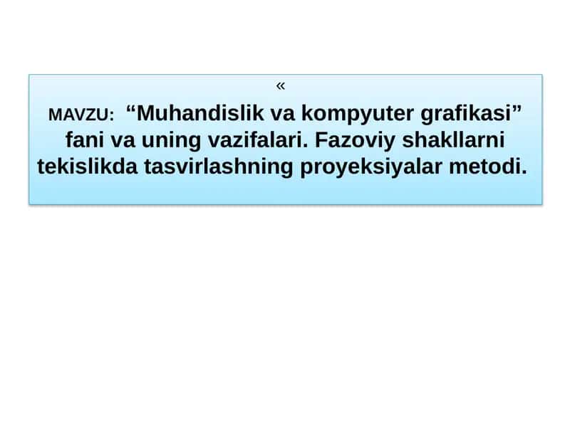 Muhandislik va kompyuter grafikasi