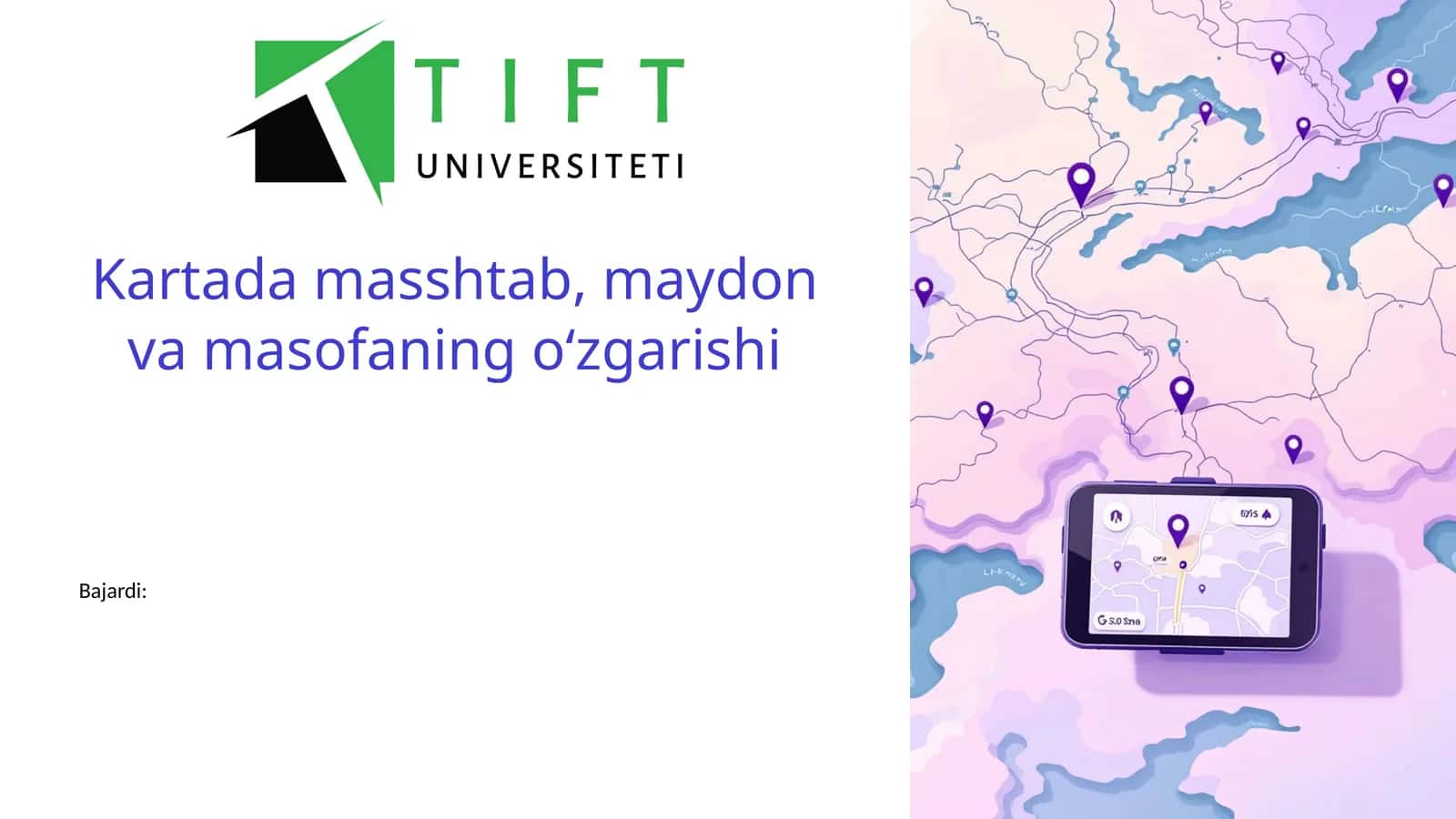 Kartada masshtab, maydon va masofaning o‘zgarishi