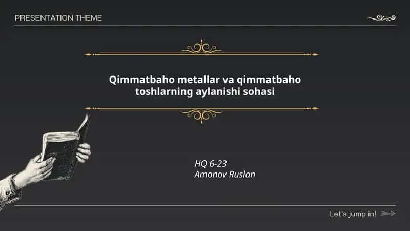 Qimmatbaho metallar va toshlar bozorining tuzilishi va ishtirokchilari