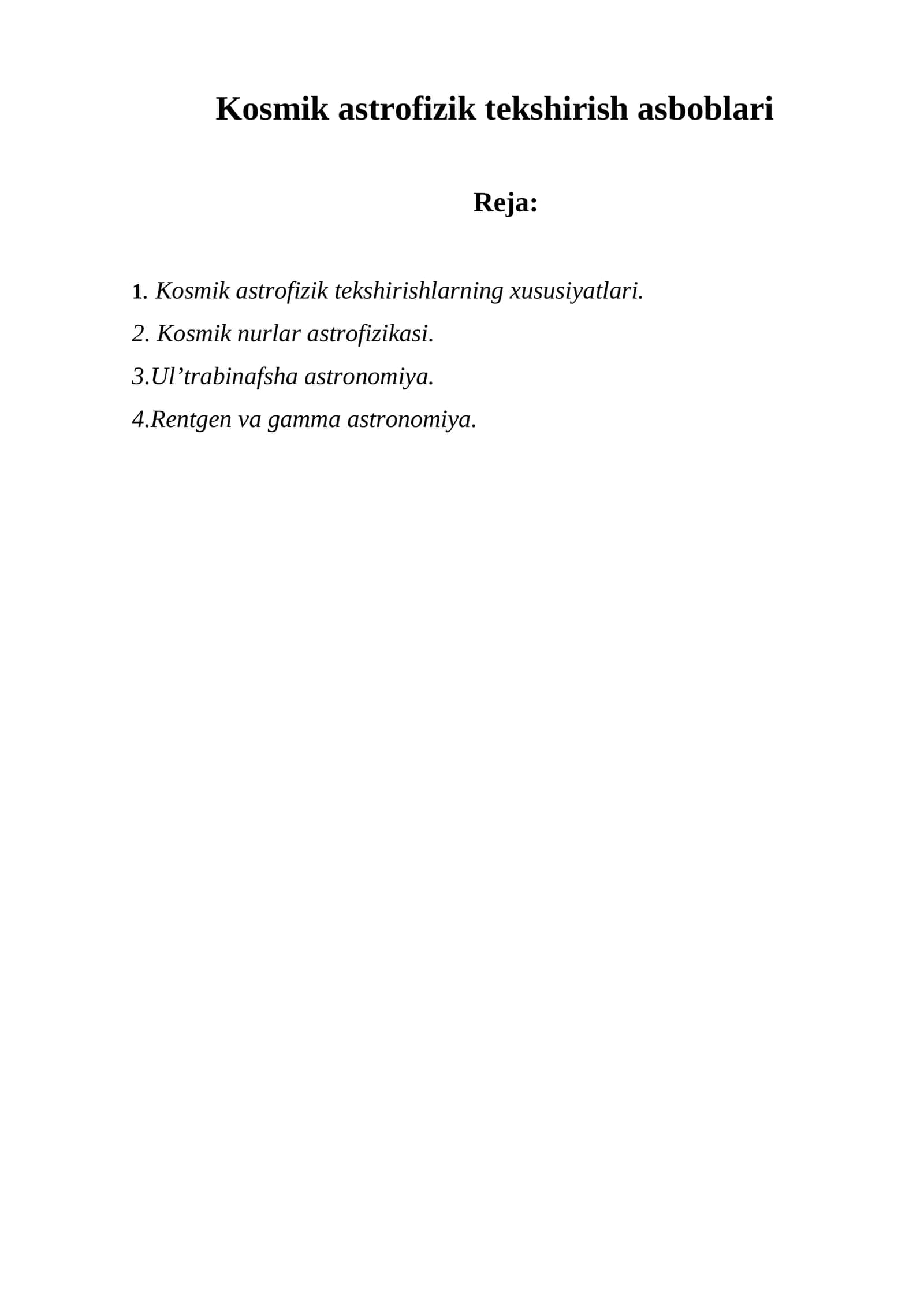 Kosmik astrofizik tekshirish asboblari