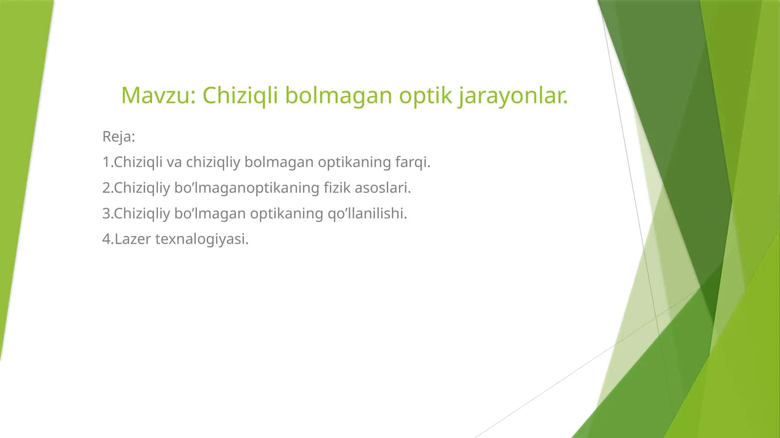 Chiziqli bolmagan optik jarayonlar