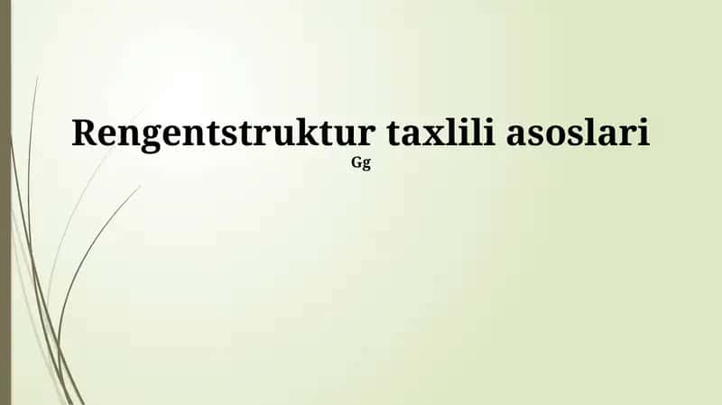 Rentgen nurlari diffraktsiyasi tahlili