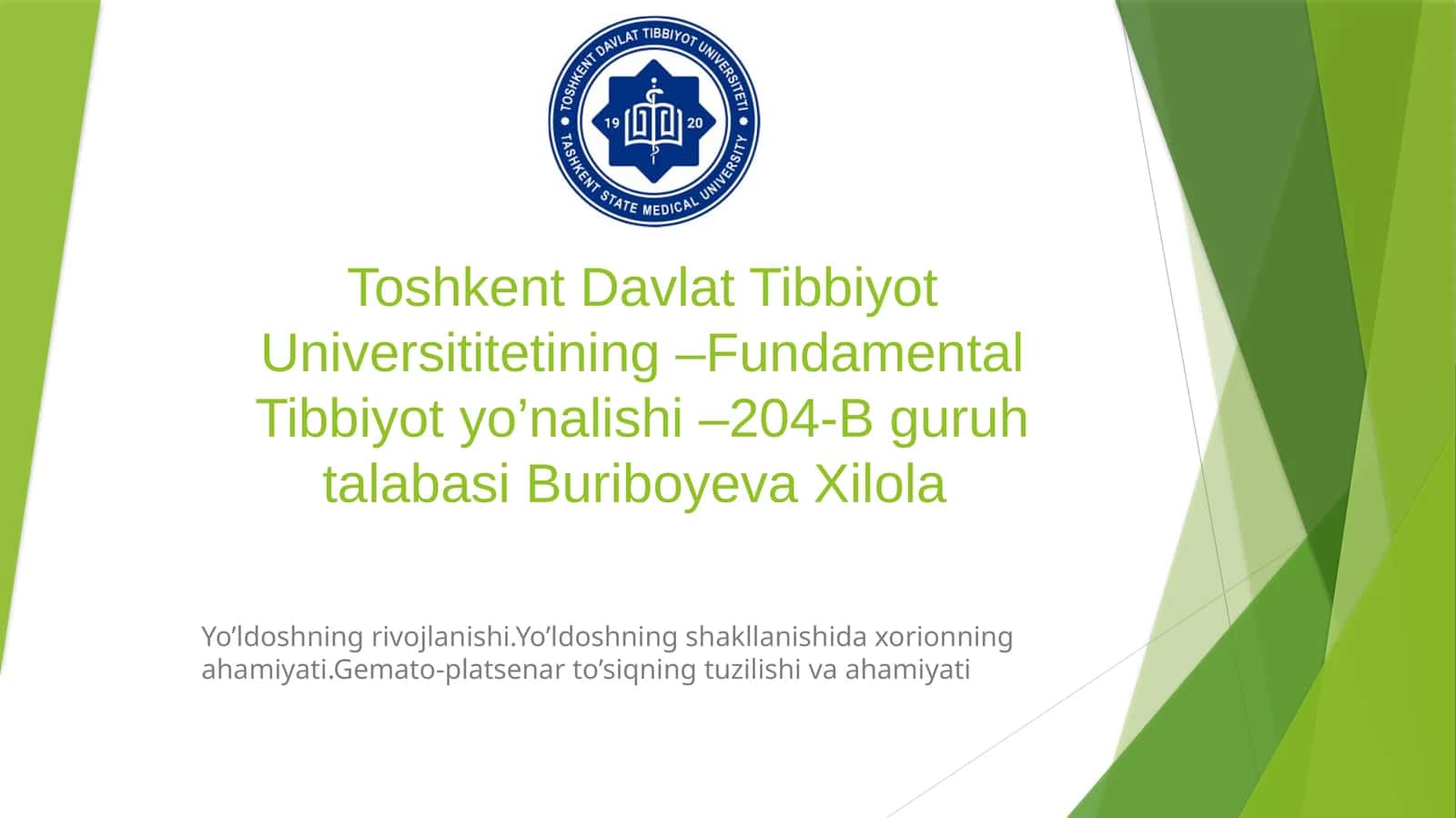 Fundamental Tibbiyotyo'nalishi 204-B