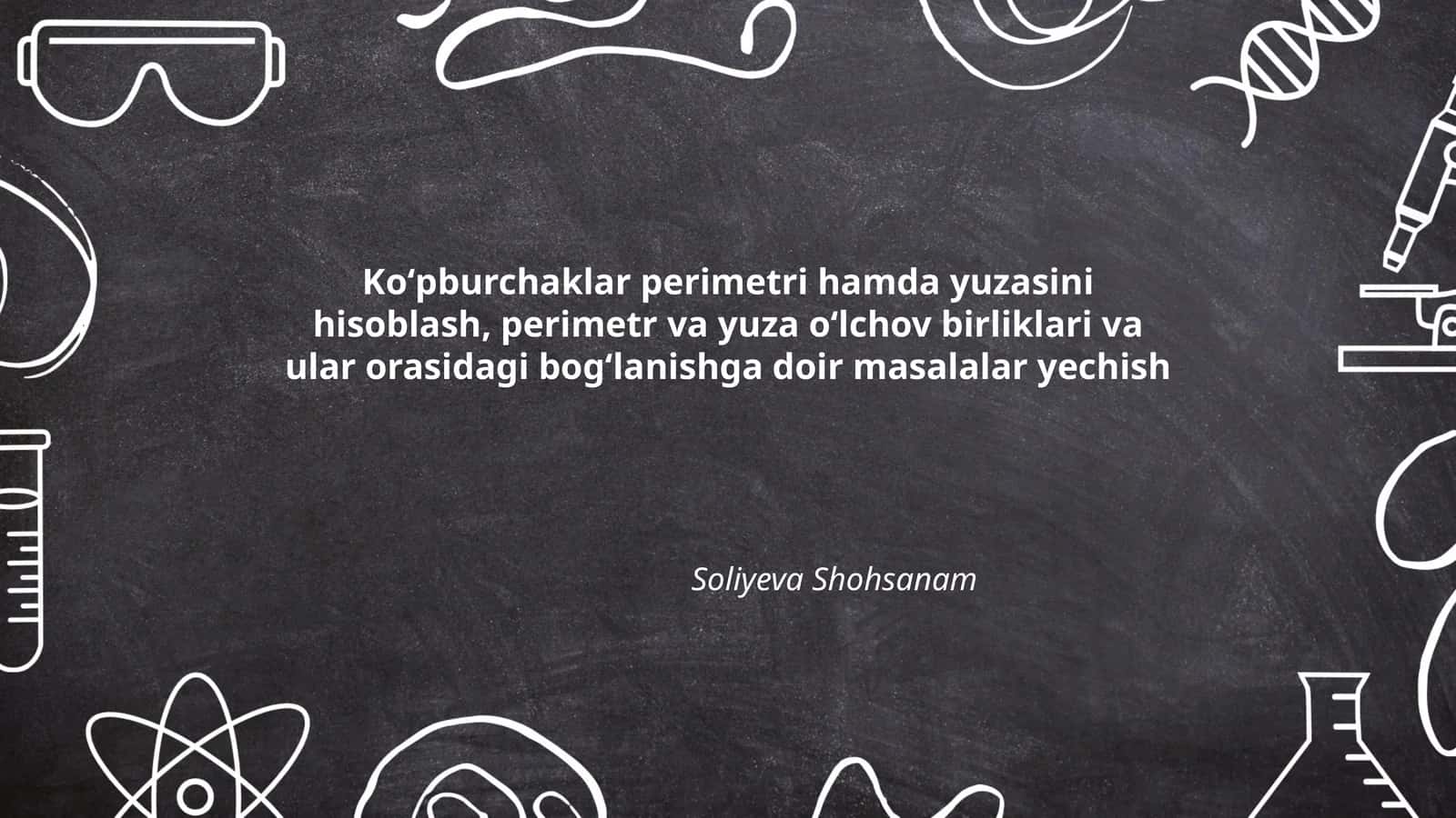Koʻpburchaklar perimetri hamda yuzasini hisoblash