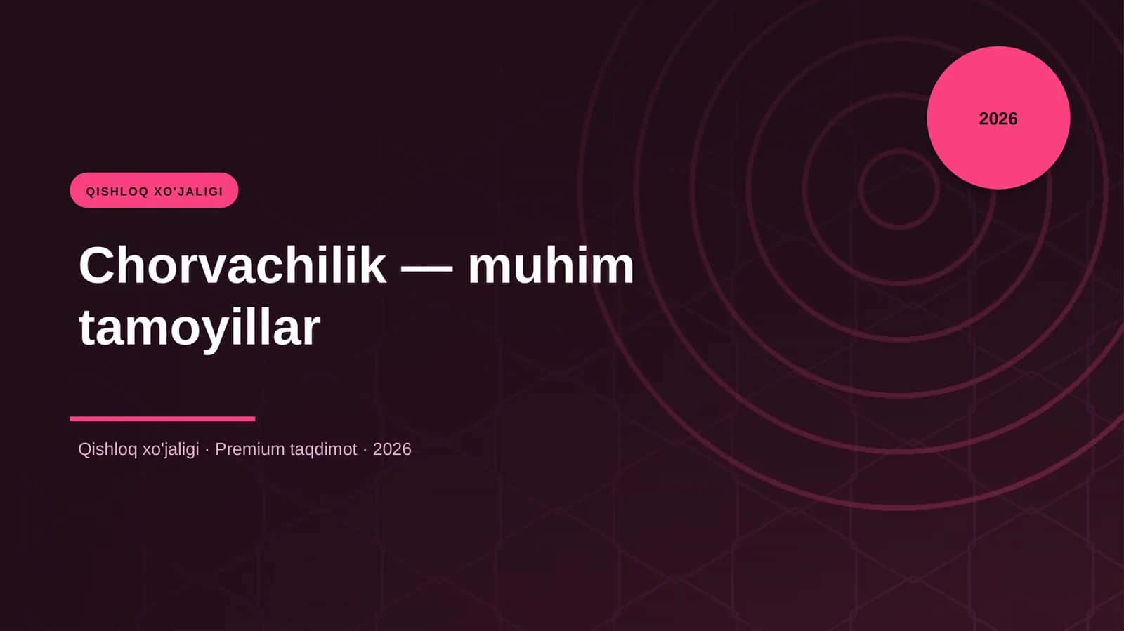 Chorvachilik — muhim tamoyillar