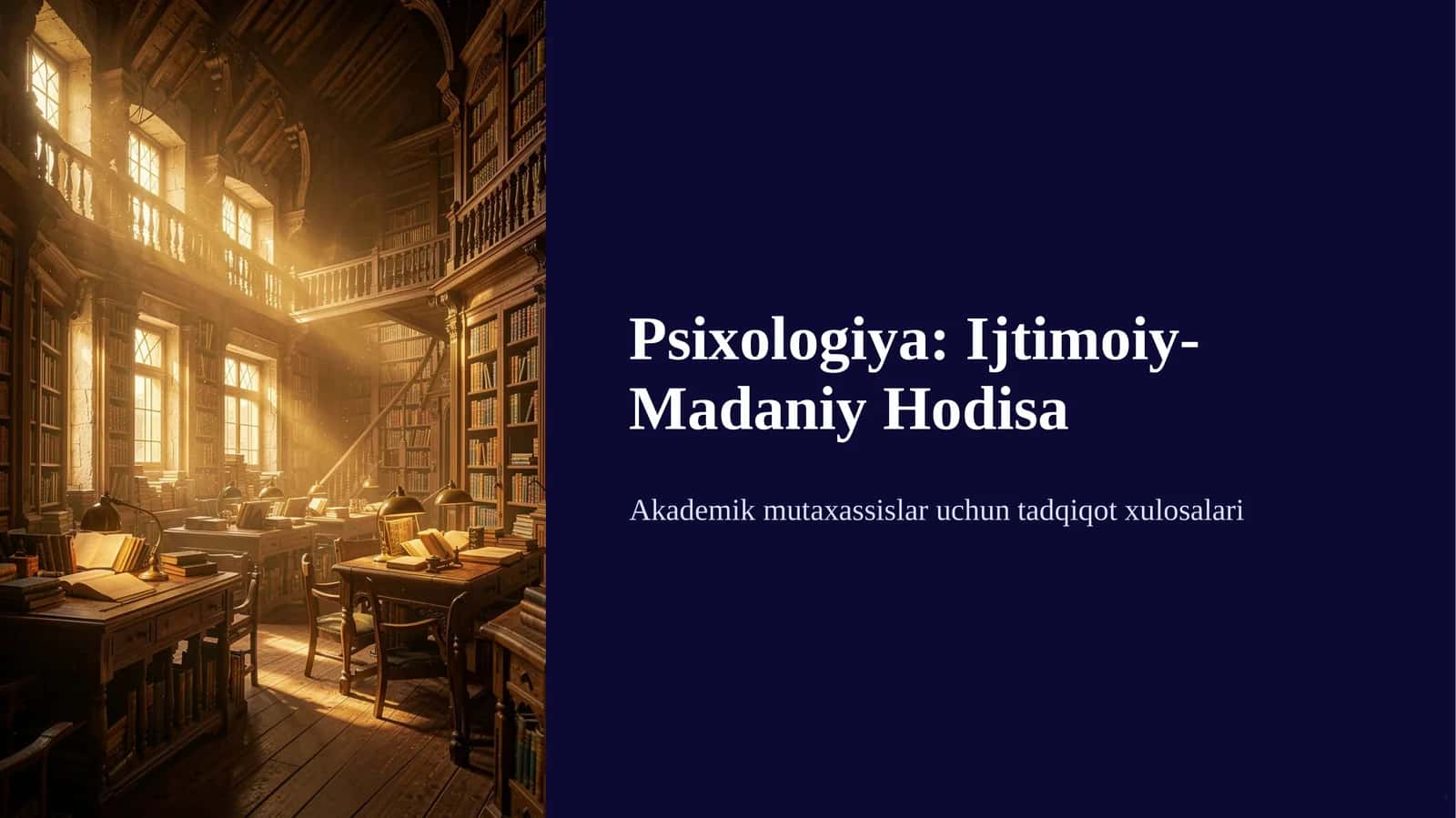 Psixologiya: Ijtimoiy-Madaniy Hodisa