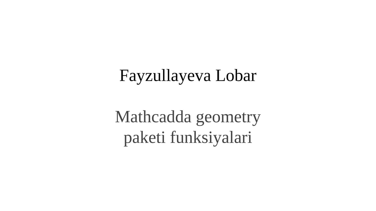 Mathcad geometriya paketi