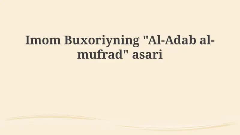 Al-Adab al-Mufrad