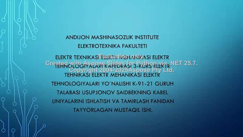 Kabel liniya trassasini aniqlash